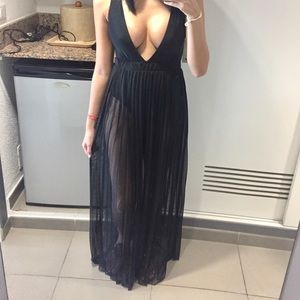 Mesh Pleated Cover-up Skirt